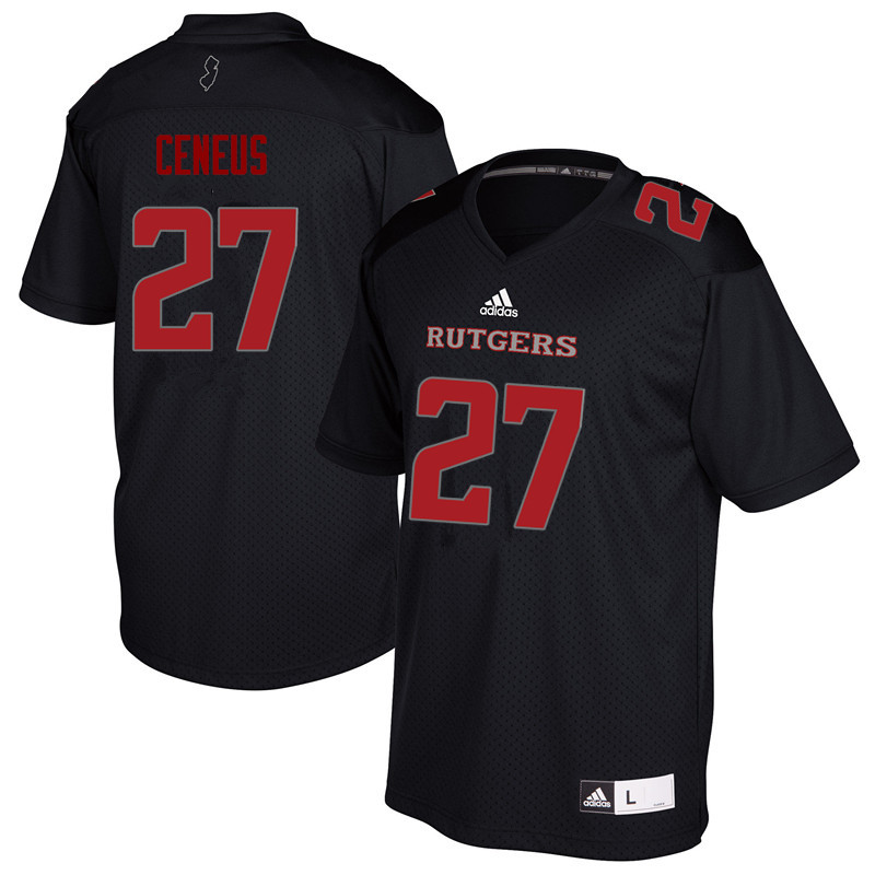 Men #27 McDerby Ceneus Rutgers Scarlet Knights College Football Jerseys Sale-Black - Click Image to Close